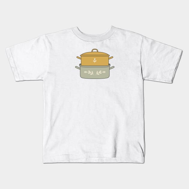 cute saucepan Kids T-Shirt by Artofcuteness